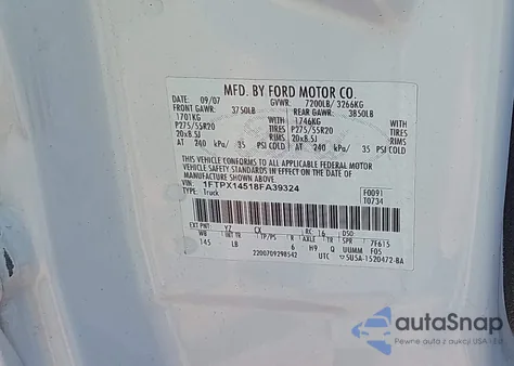 2008 Ford F-150 Fx4/Lariat/Xl/Xlt from USA, damaged, VIN 1FTPX14518FA39324